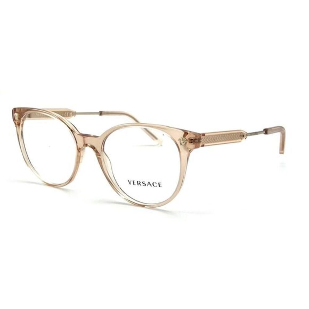 NEW VERSACE VE3291 5215 TRANSPARENT BROWN AUTHENTIC EYEGLASSES 51-18 140